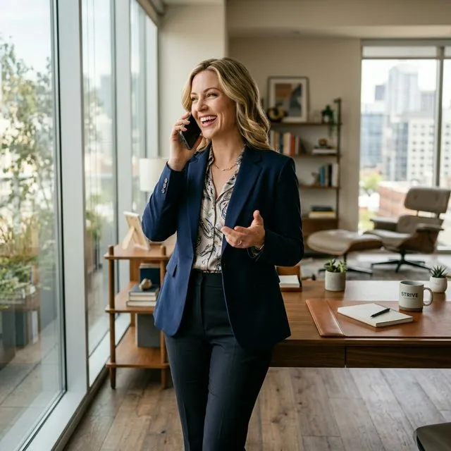 KMU Inhaber telefoniert im modernen Büro
